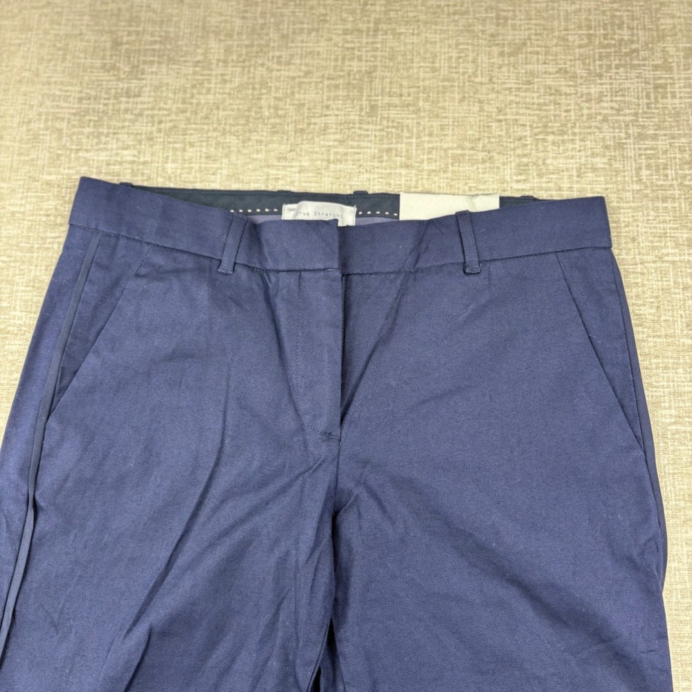 Gap Womens Size 4A True Straight Navy Blue Stretch Trousers Pants - Picture 2 of 9